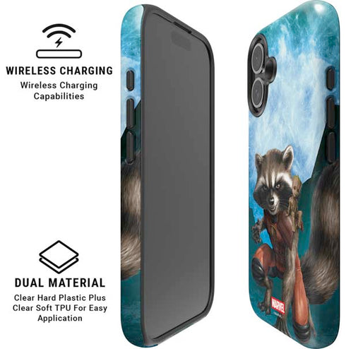 Marvel Rocket and Baby Groot Cosmic Bond iPhone 16 Magsafe Impact Case